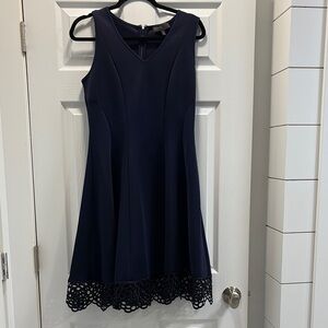 Donna Ricco Blue Sleeveless A-Line Cocktail Dress